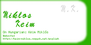miklos keim business card